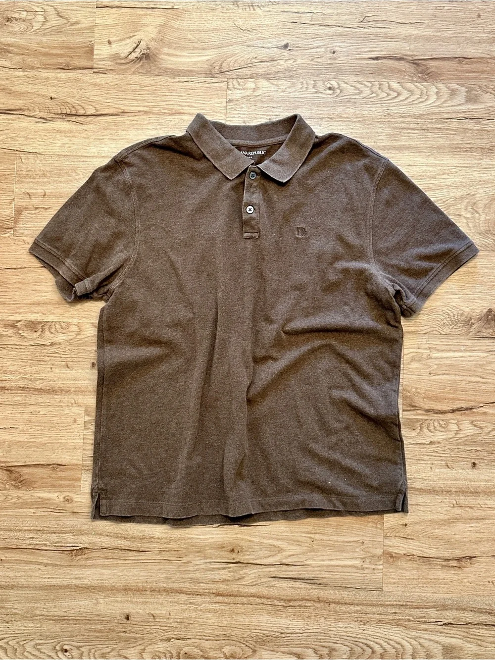 Banana Republic Men's Pique Polo Shirts - Light Blue and Brown